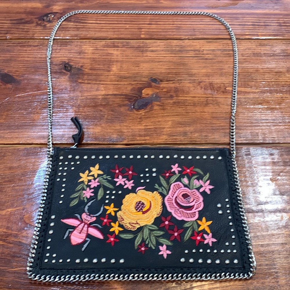 TopShop Floral Embroidered Cross Body Bag